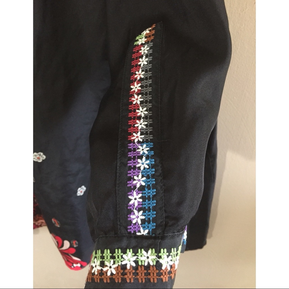 Johnny Was Jolie Floral Silk Boho Tunic Blouse - Picture 3 of 7